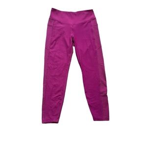 Old Navy High-Waisted PowerSoft Ribbed 7/8 leggings pockets Pink Sz. Medium
